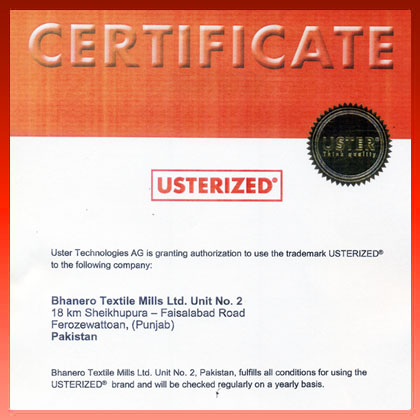 Usterized Certification